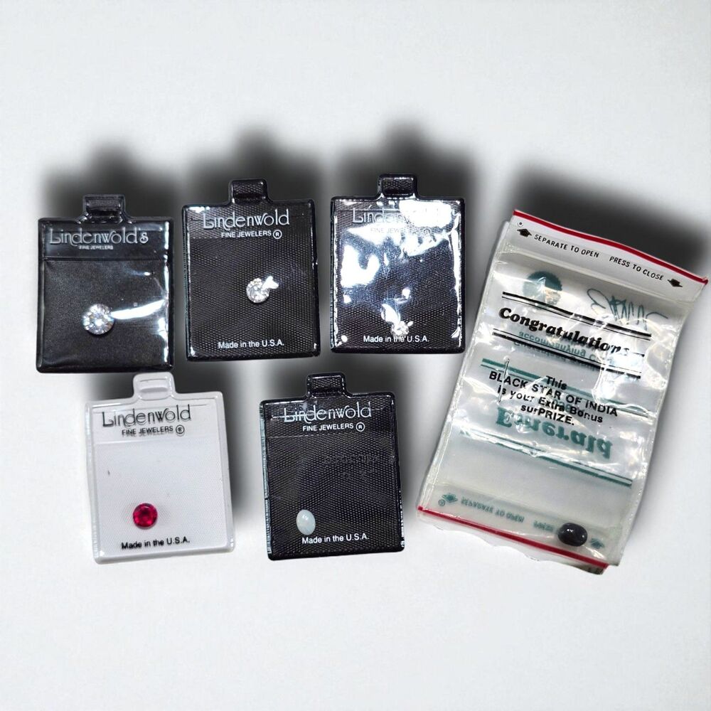 Vintage Gemstone Lot Black Star of India + Lindenwold CZ Ruby Opal Collectibles